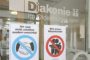 Vorbeugung Hinweisplakate Diakonische Einrichtungen